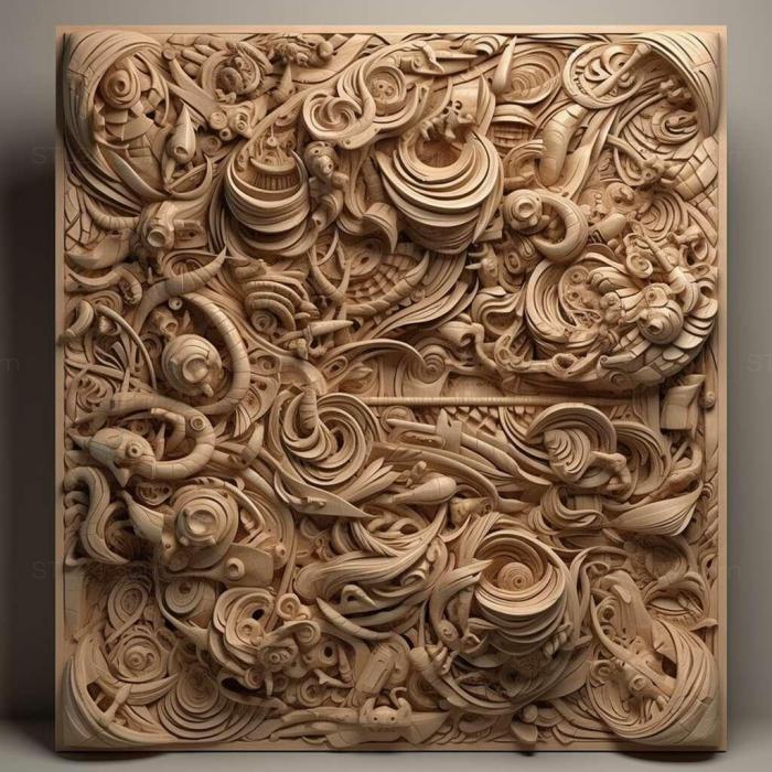 Patterns and decorations (stl chaotic 3, PATTERN_2599) 3D models for cnc